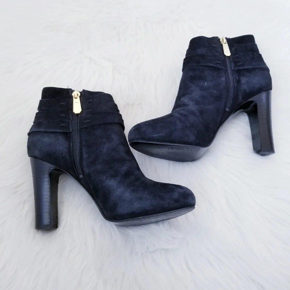 Guess LATOIAN Black Suede Ankle Boots Size 8 - Picture 2 of 8